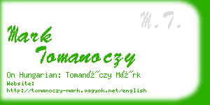 mark tomanoczy business card